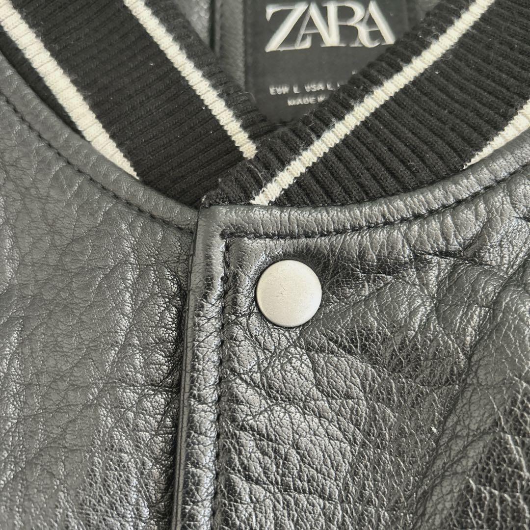 美品 ZARA バッファローレザー 本革 牛革 レザージャケット Lサイズ
