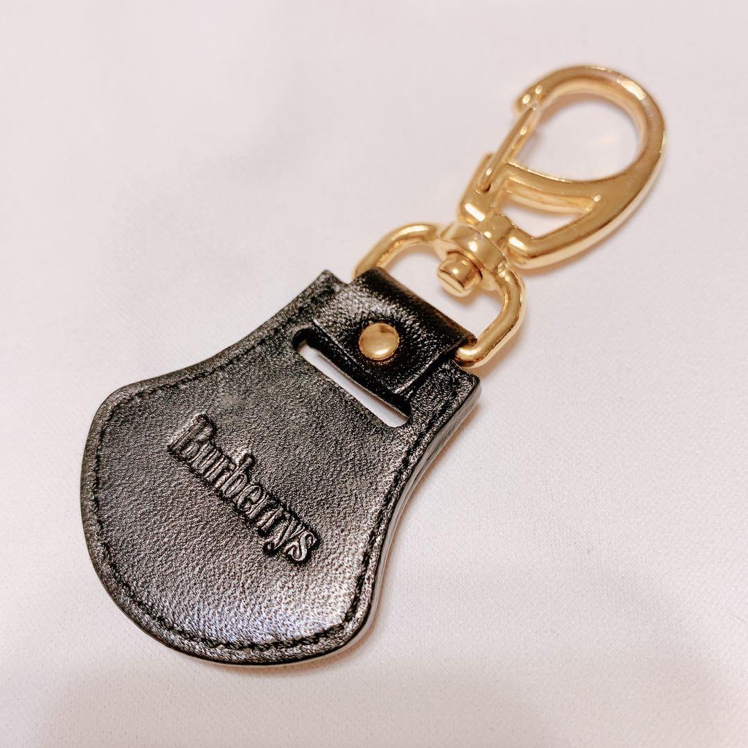 27 Burberrys バーバリー キーホルダー キーリング レザー ブラック