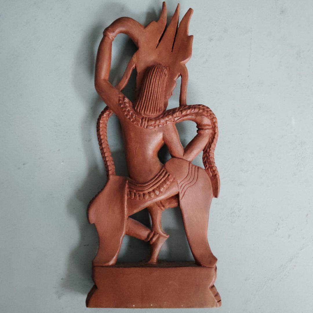 カンボジア アプサラ2体セット 木彫り アジア工芸品 縁起物 - メルカリ