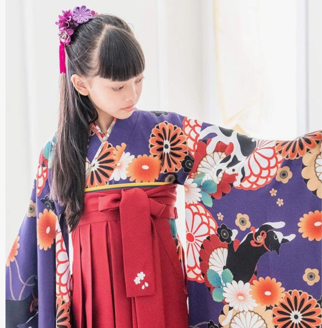 小学生 卒業式 女の子 袴セット キャサリンコテージ　簡単着付け140 手毬猫 送料無料【卒服最終セール超目玉】着付け簡単袴セット 小学校 卒業式