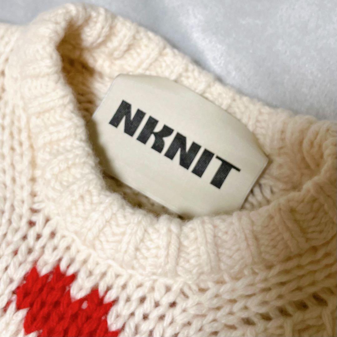 NKNIT Heart pattern ショート丈ニット(ホワイト) - メルカリ