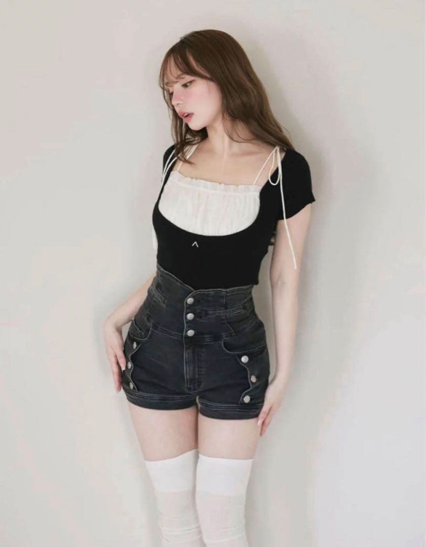 ANDMARY ♥ Ribbon denim allinone・の通販はau PAY マーケット - 輸入