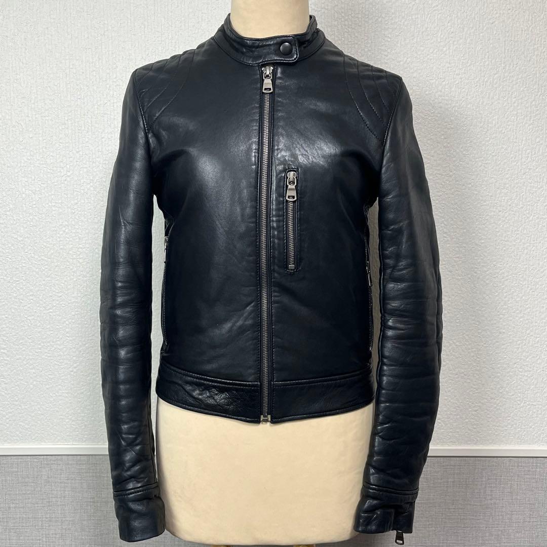 JOSEPH 黒 レザー シングルライダースジャケット ライダースジャケット メンズ シングルライダースジャケット 20代 春