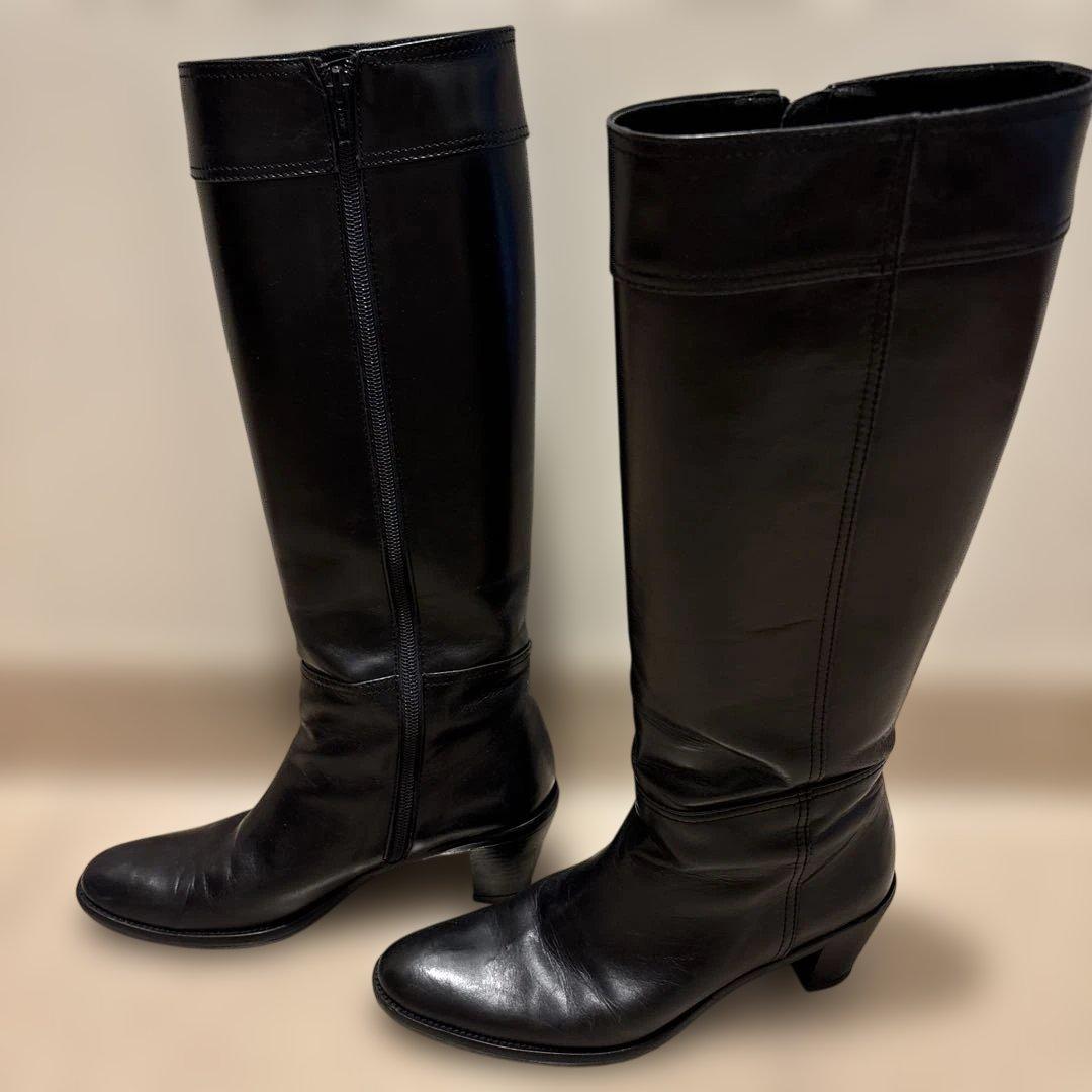 最終値下げ！マーガレットハウエル イデア レザーロングブーツ - メルカリ