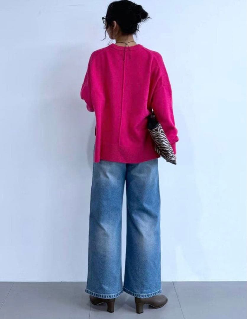 試着のみ♪ソフトウエストワイドデニムパンツ【現在販売中】バンヤード