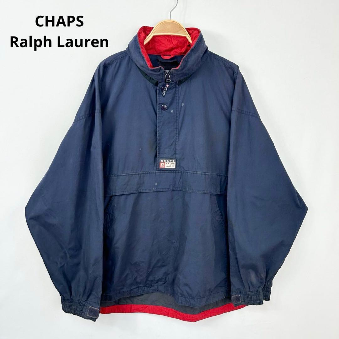 90s CHAPS チャップス ラルフローレン アノラックパーカー 紺 S8b