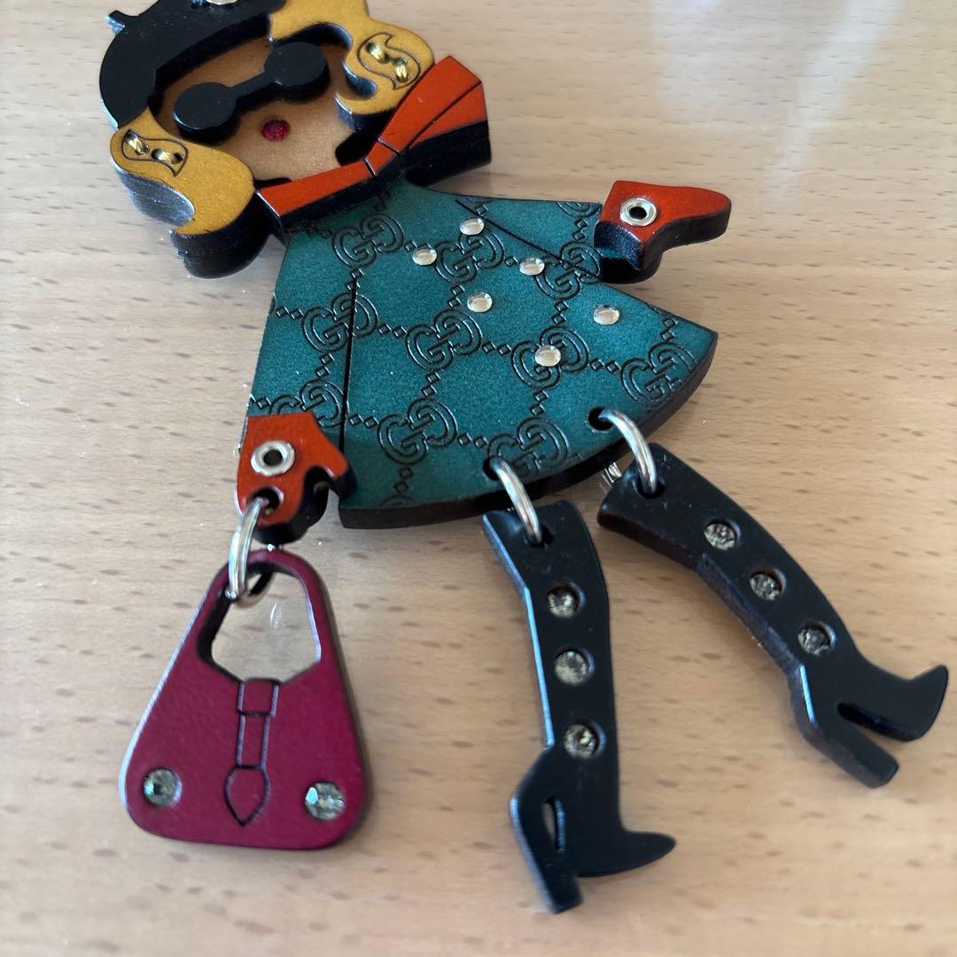 GUCCI グッチ キーリング マドモアゼルガールGG インターロッキング 美