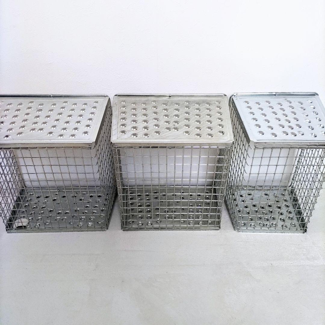 VINTAGE \"LYON\" L BASKET　ステンレスバスケット