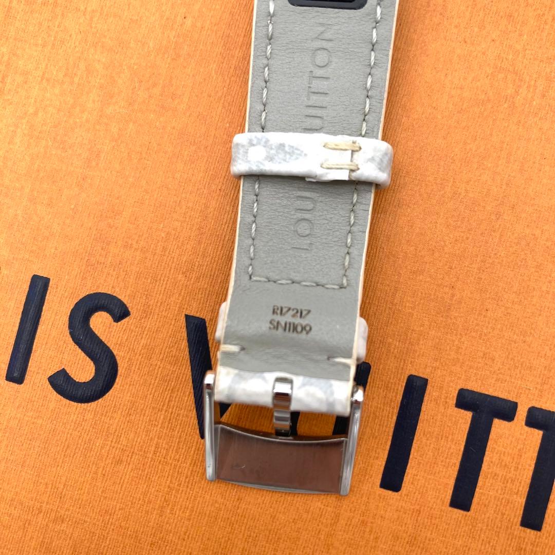 美品 ルイヴィトン タンブール ベルト モノグラム ワンタッチ ホワイト