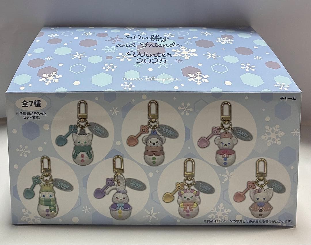 未開封新品】ダッフィー 新作 雪だるま チャーム 全7種 コンプセット