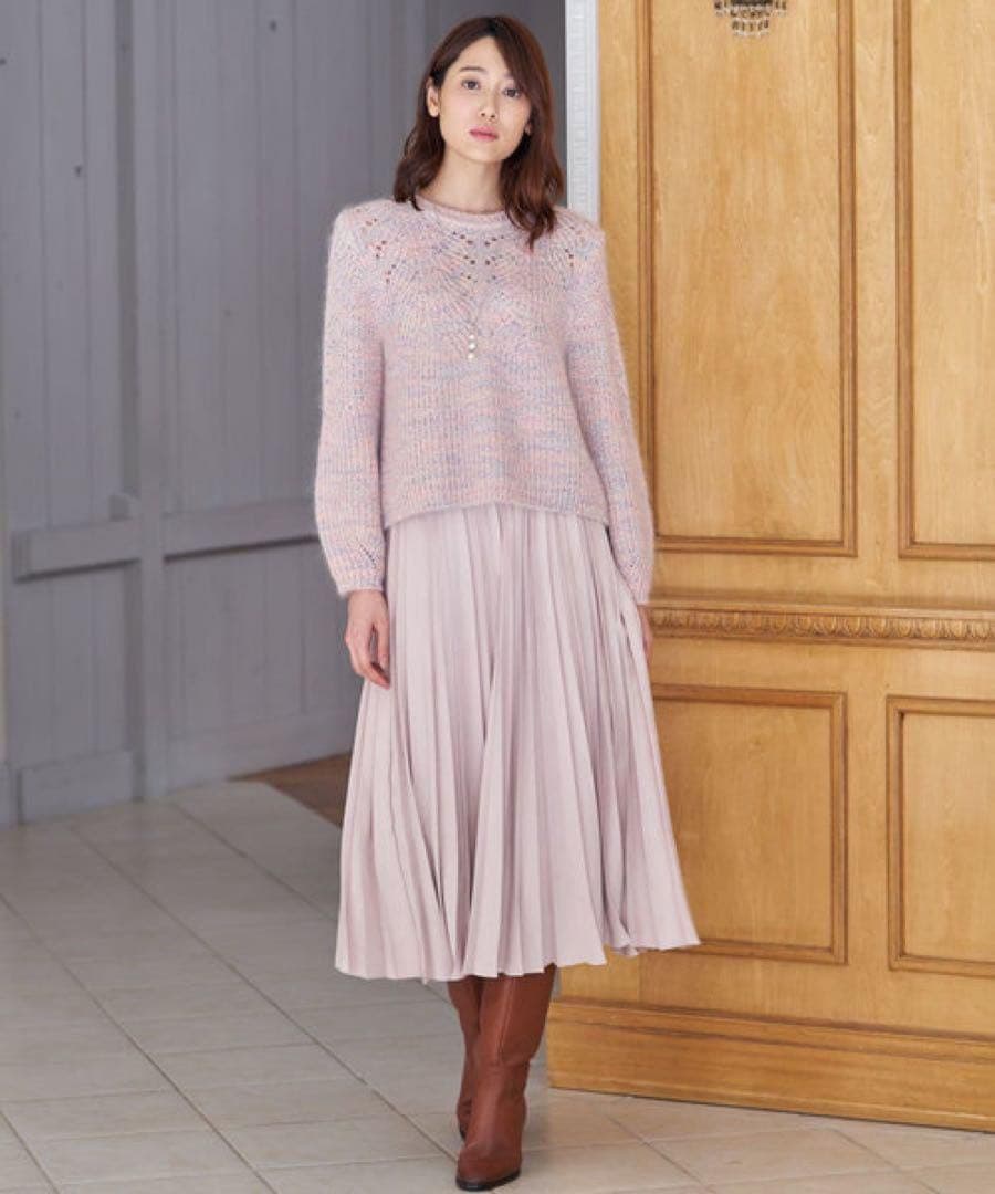 1299】アナイ モヘヤ+カラー杢地柄 プルオーバー 36 ピンク - メルカリ