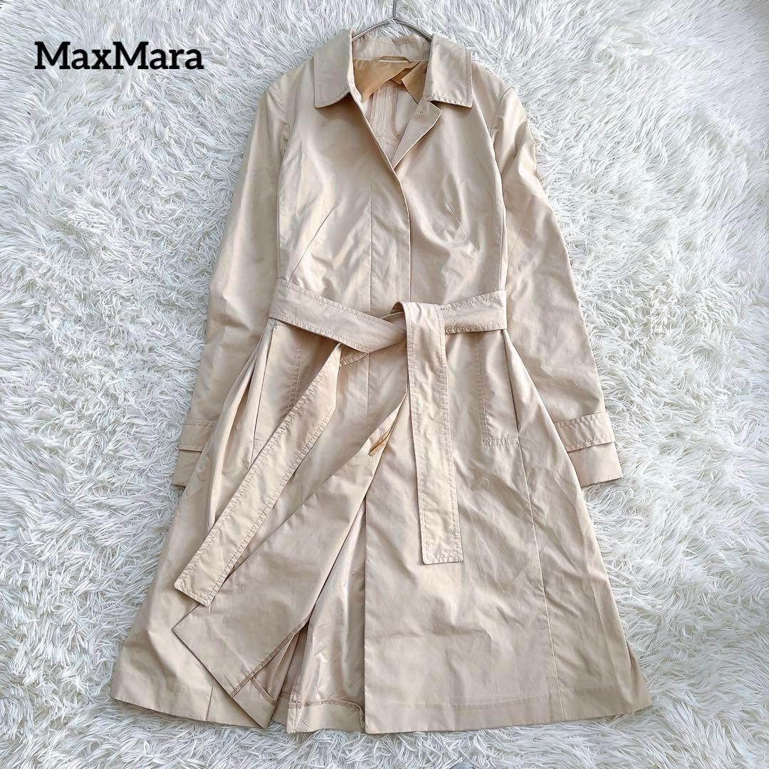 美品】マックスマーラ ロングトレンチコート ベルト付き ベージュ