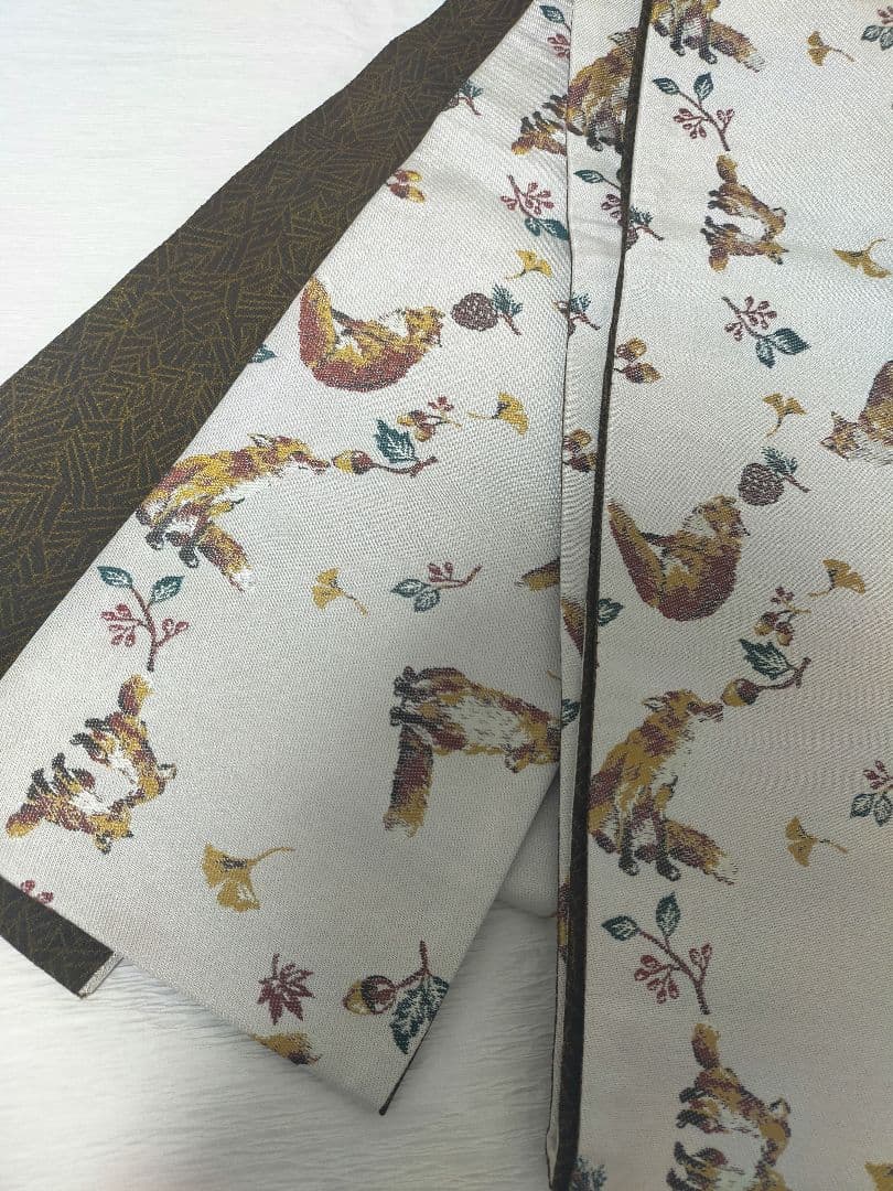 ふりふ 半幅帯 きつね リバーシブル