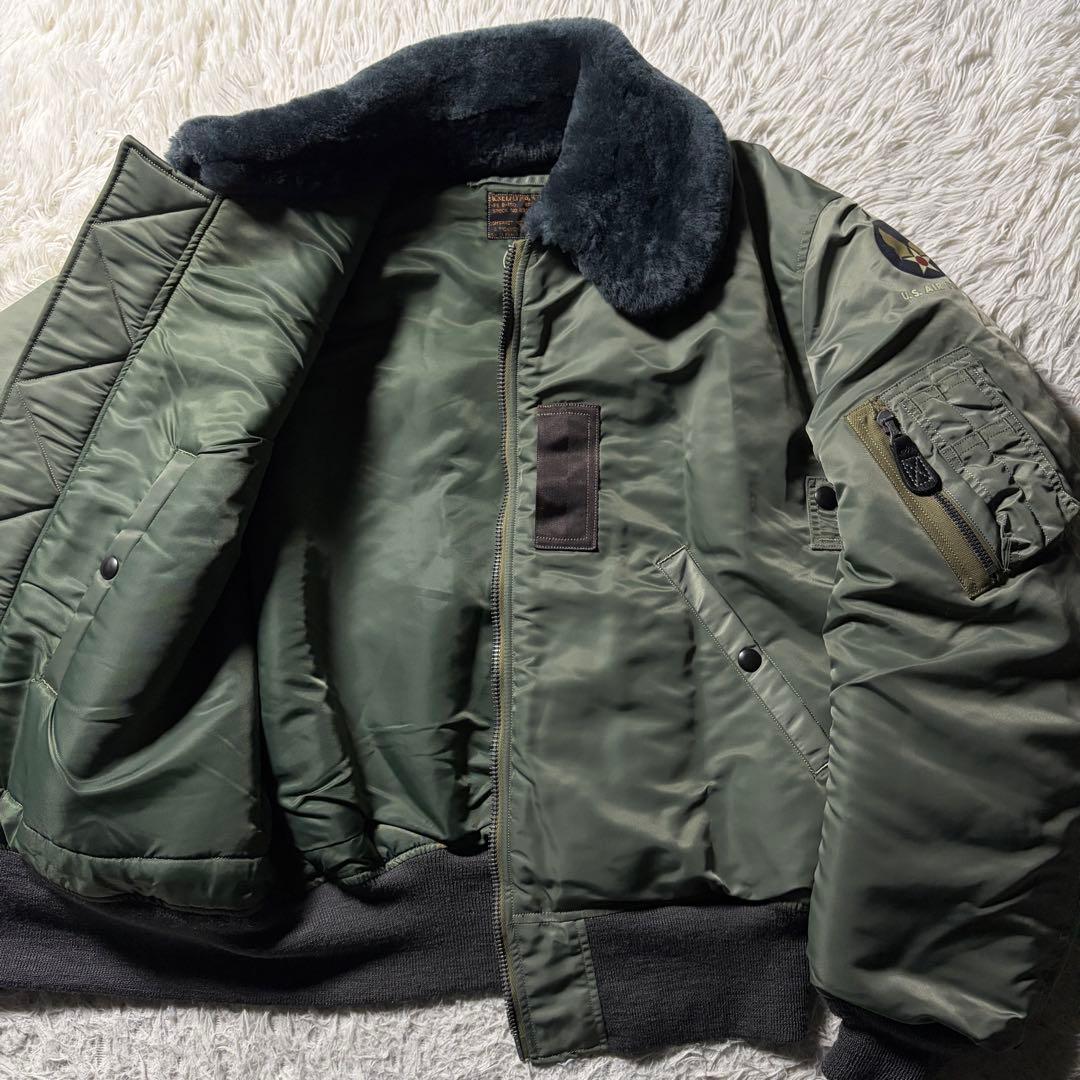 雰囲気抜群□バズリクソンズ フライトジャケット B-15D セージグリーン