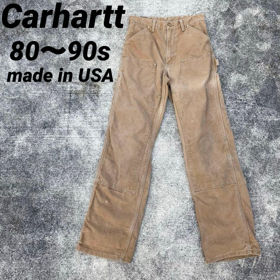 80〜90s カーハート USA製 星タグ ダブルニーペインターパンツ W30
