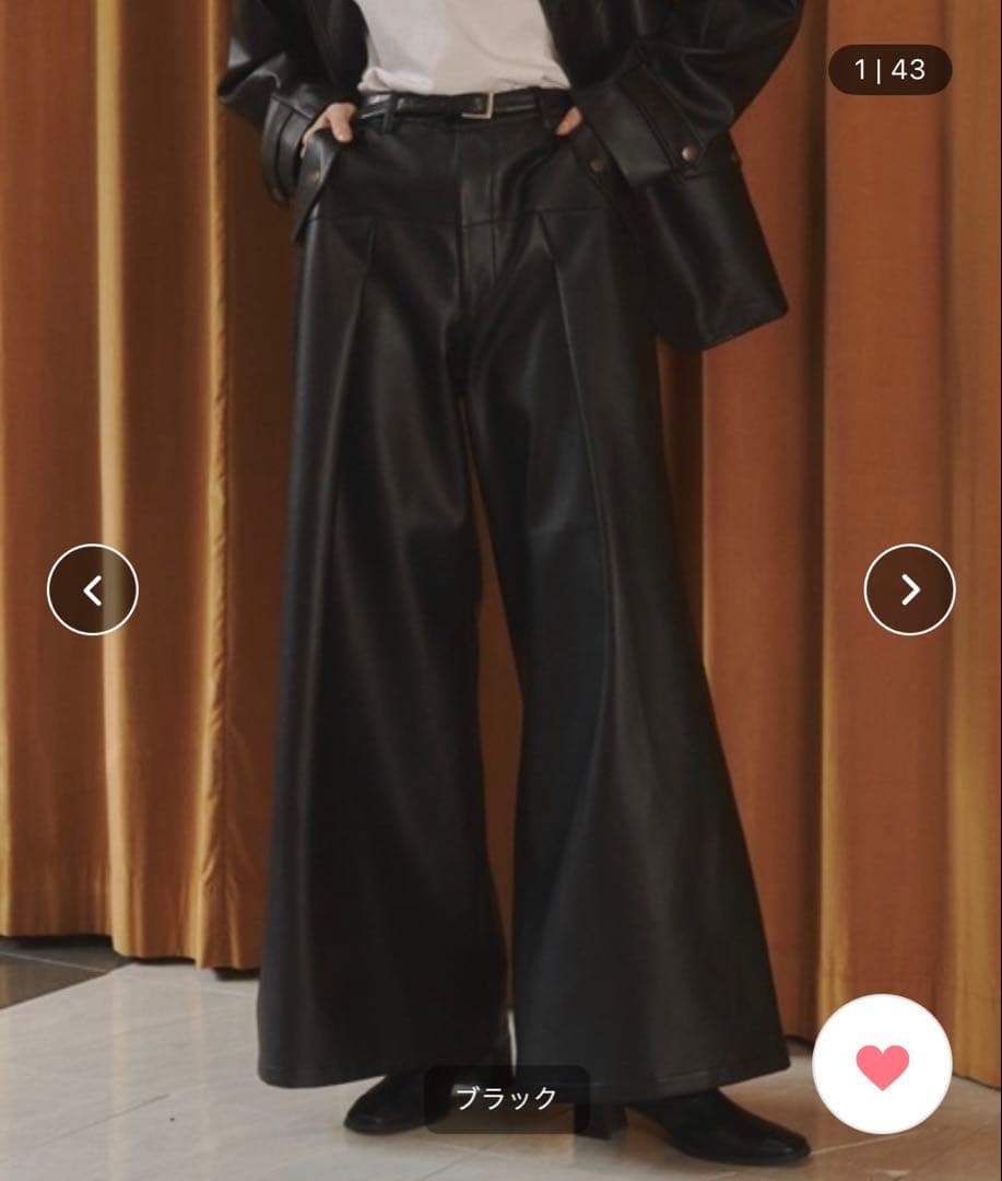 seyto サイズ1 / ヴィンテージライクフェイクレザーフレアパンツ