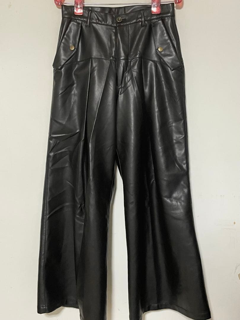 seyto サイズ1 / ヴィンテージライクフェイクレザーフレアパンツ