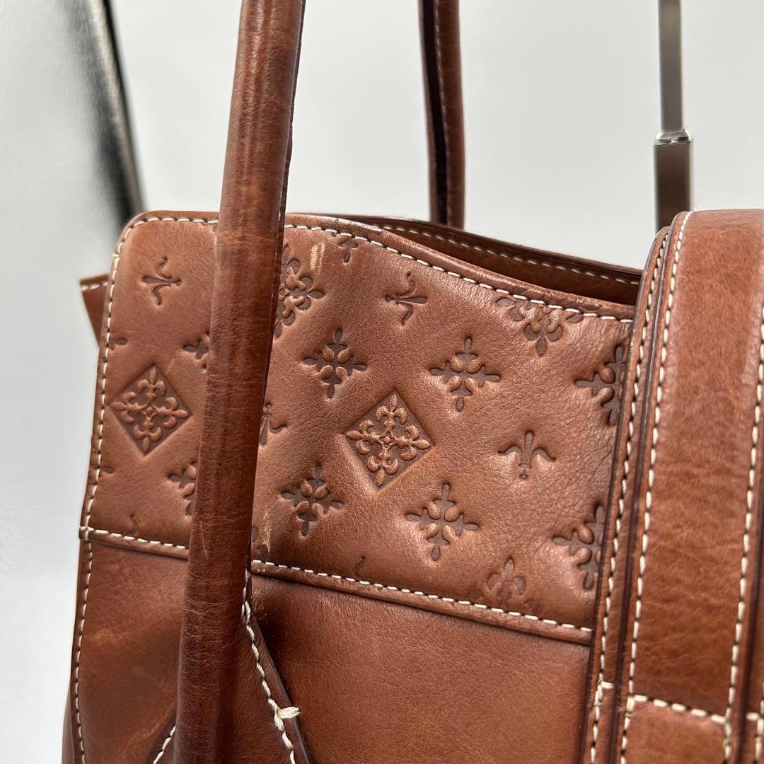 ✨希少✨russet トートバッグ オールレザー アナグラム 型押し A4 茶色