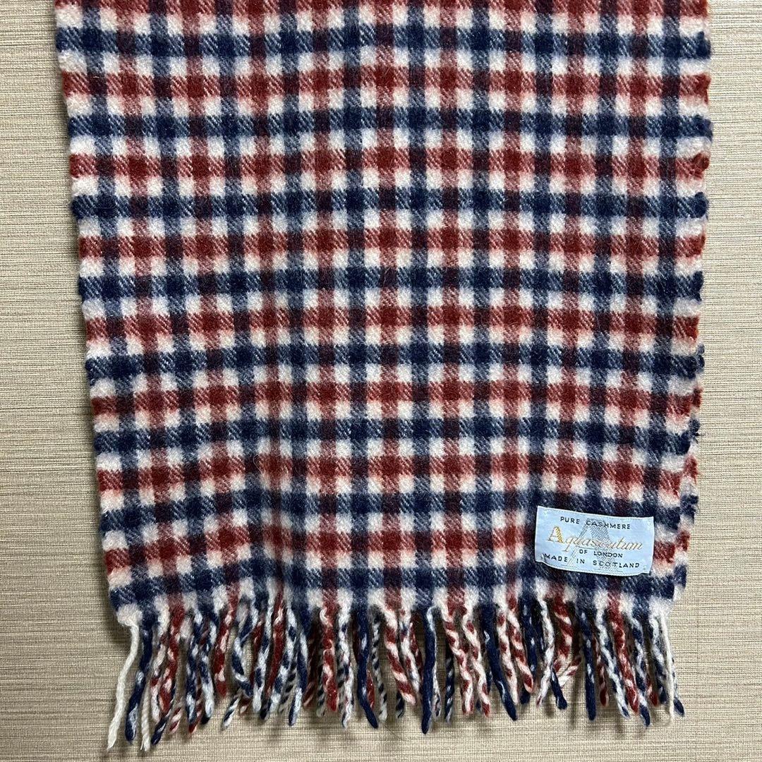 カシミヤ100% Aquascutum アクアスキュータム マフラー ストール