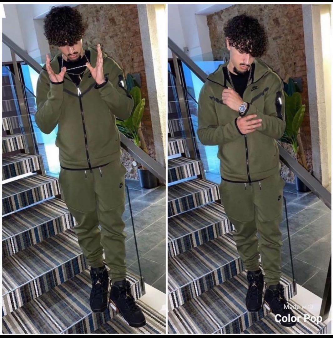 ナイキテックフリース セットアップ 上下 Lサイズ カーキ オリーブ