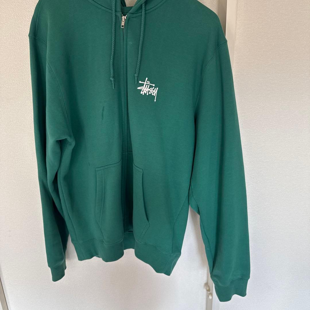 Stussy グリーン フルジップパーカー 値下げあり - メルカリ