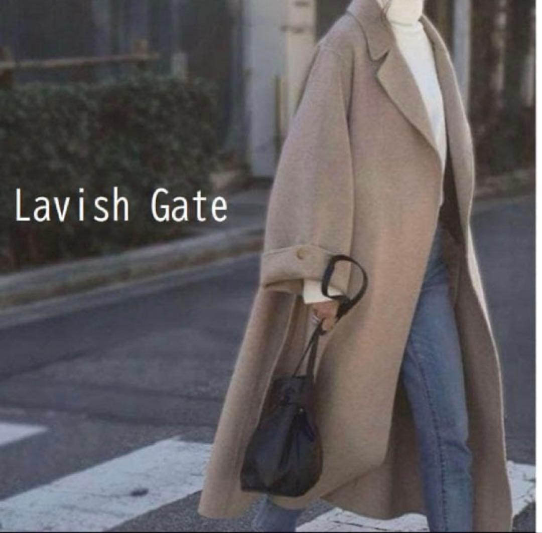 lavishgate ワイドスリーブリバーコート ウール ガウン ロングコート