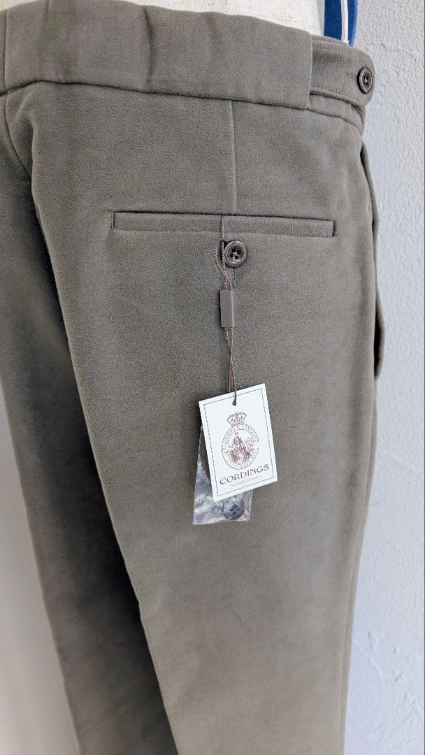 新品タグ付きCORDINGS モールスキンパンツTRJ511グレーサイズW32