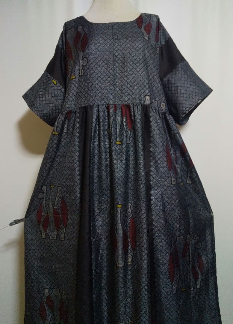 サービス品／着物リメイク／ドルマン袖ワンピース☆サイズL～LL - メルカリ