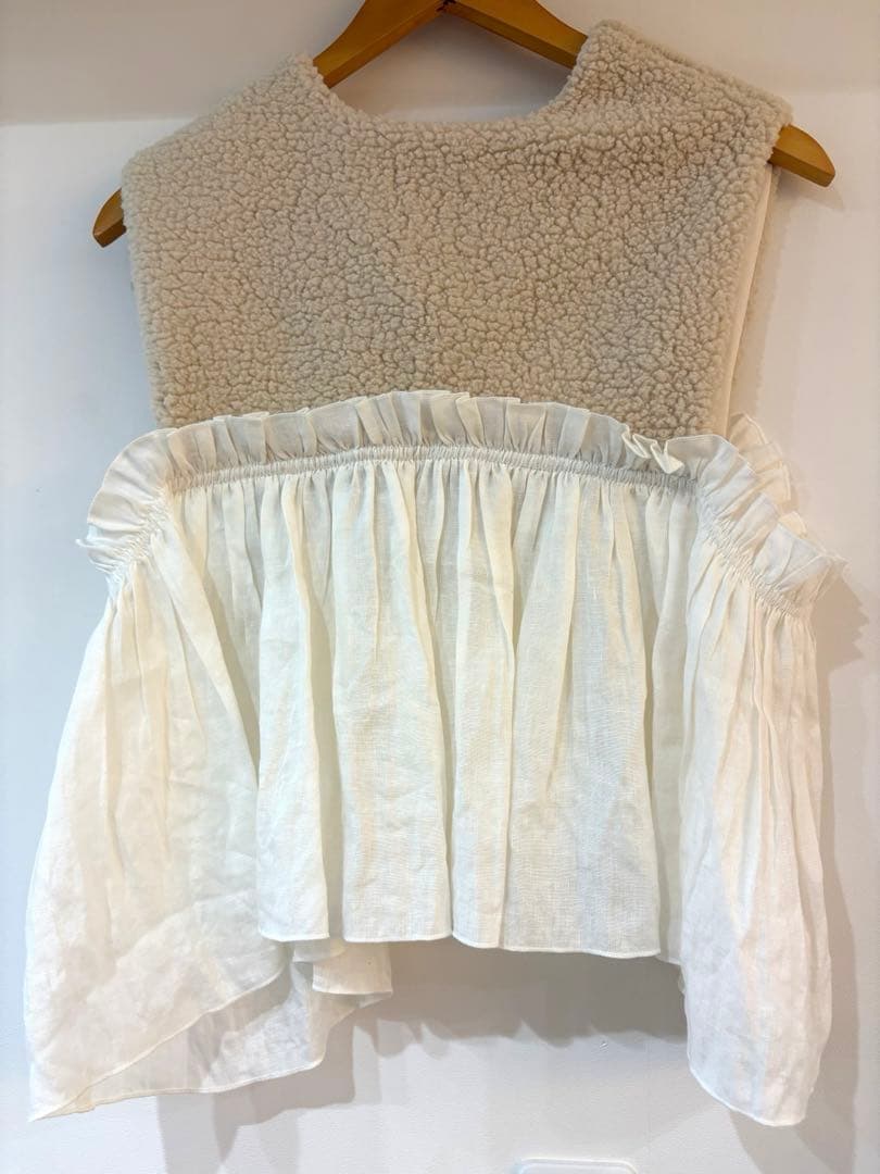 新品試着のみ＊ito fukuoka BOA vest《beige×white》