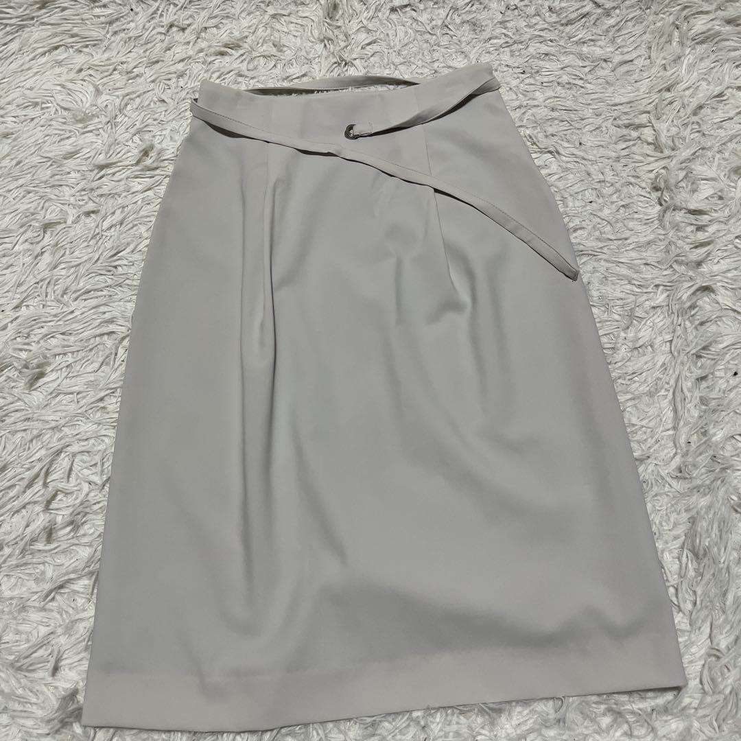 UNITED ARROWS スカートセット ライトグレー ノーカラー ストレッチ