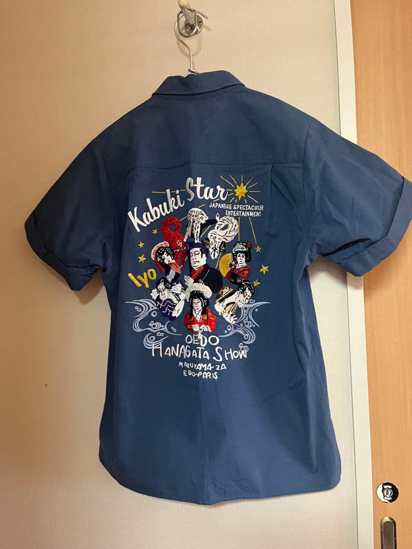 レア美品】KEITA MARUYAMAケイタマルヤマ 歌舞伎刺繍シャツ ブルー