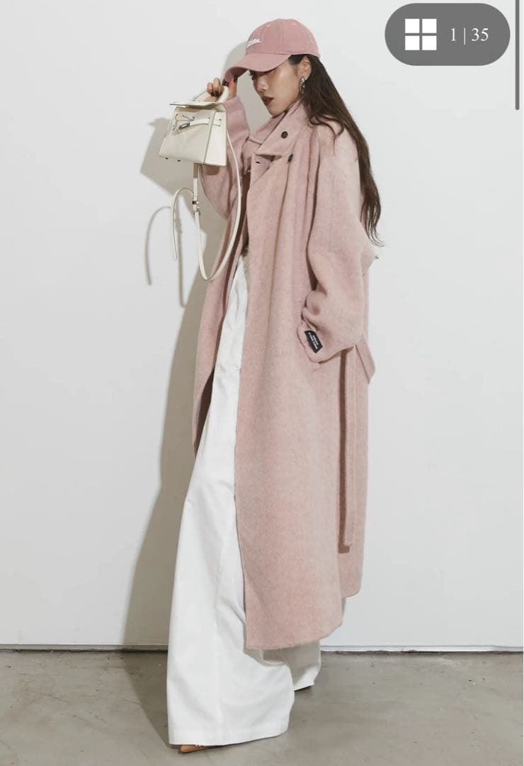 ANDREA&Co ペールピンクウールコート - メルカリ
