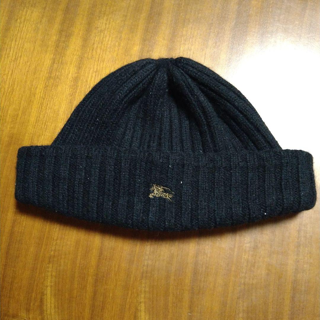 BURBERRY BLUE LABEL ブラックニット帽 - メルカリ