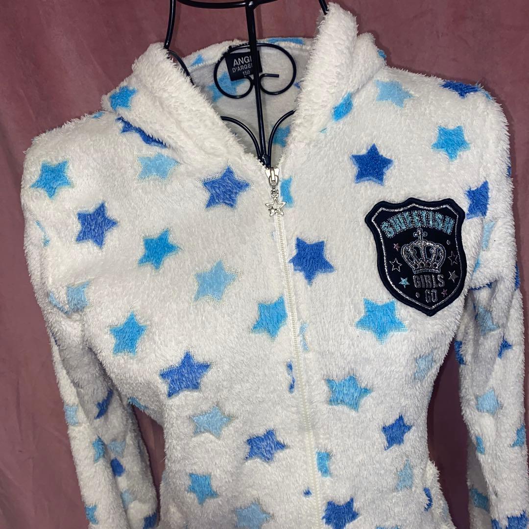 フリース 星柄 フードジップパーカー 平成女児 y2k - メルカリ