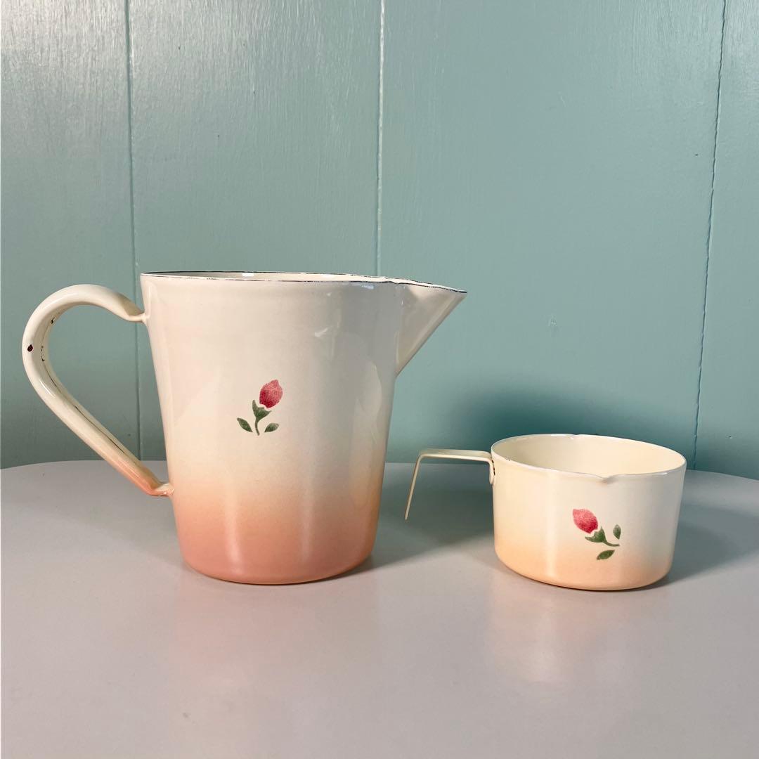 希少✨】マニーローズ 計量カップ2個&計量スプーン セット♪ ホーロー製