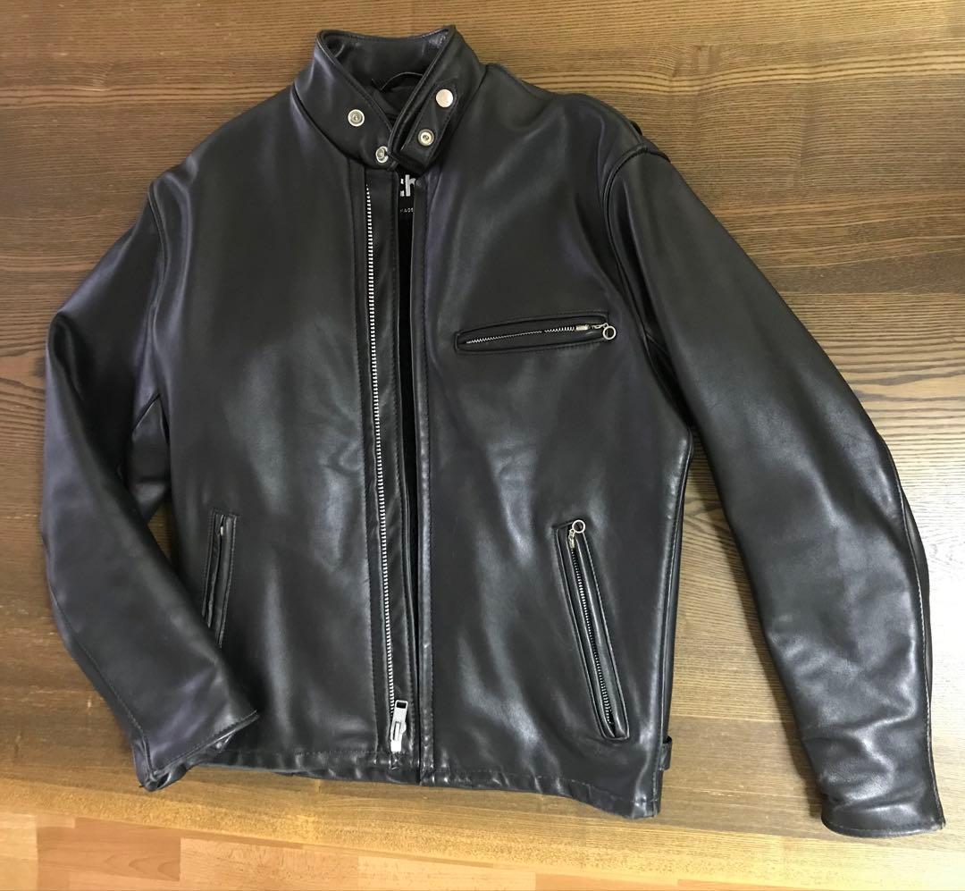 Schott ブラックレザー シングルライダースジャケット 36 楽天市場】ショット SCHOTT 643 当店別注 襟付き シングルライダース
