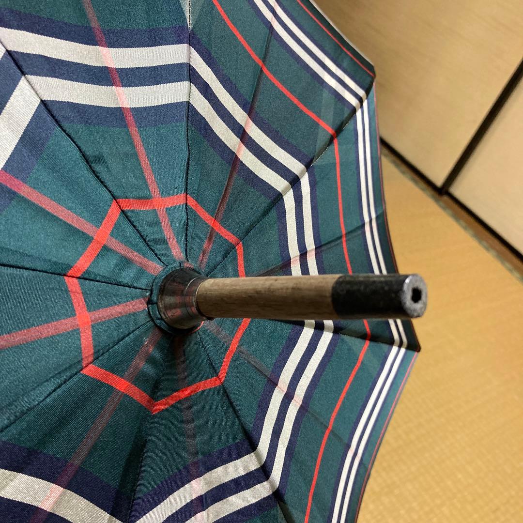 Burberry バーバリー グリーン チェック 長傘 中古品 - メルカリ
