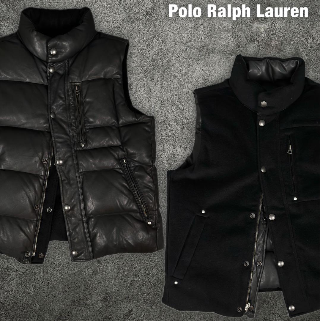 Polo Ralph Lauren 90s 00s レザー ダウン ベスト ポロ - メルカリ