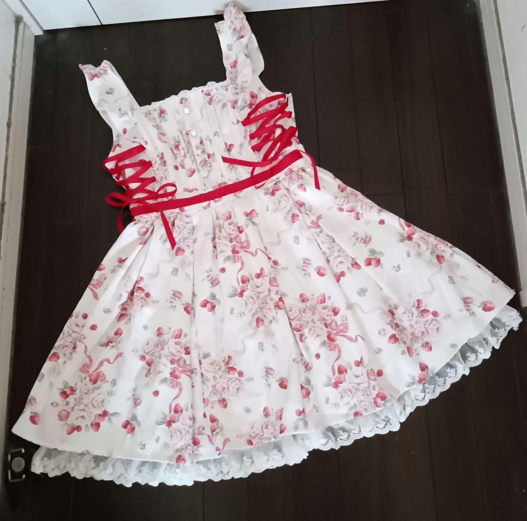 激レア完売☆LIZ LISA いちごローズブーケレースアップリボンフリル