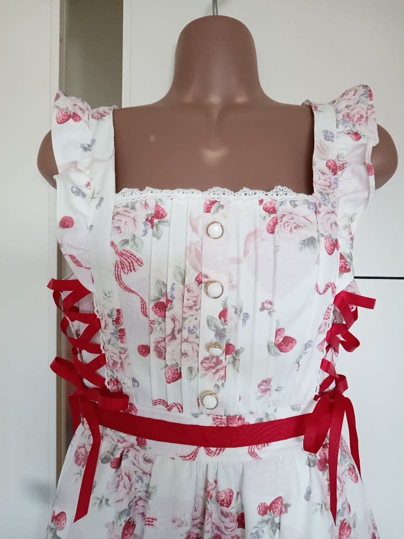 激レア完売☆LIZ LISA いちごローズブーケレースアップリボンフリル