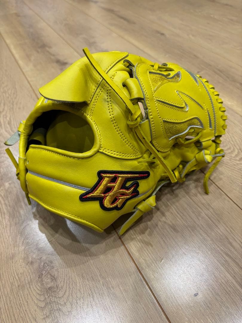 w*e様 Hi-Gold一般硬式投手オーダーグローブ！高校野球対応品！ほぼ新品！ 己極 ハイゴールド 硬式グローブ オールラウンド用 右投げ 限定 HI