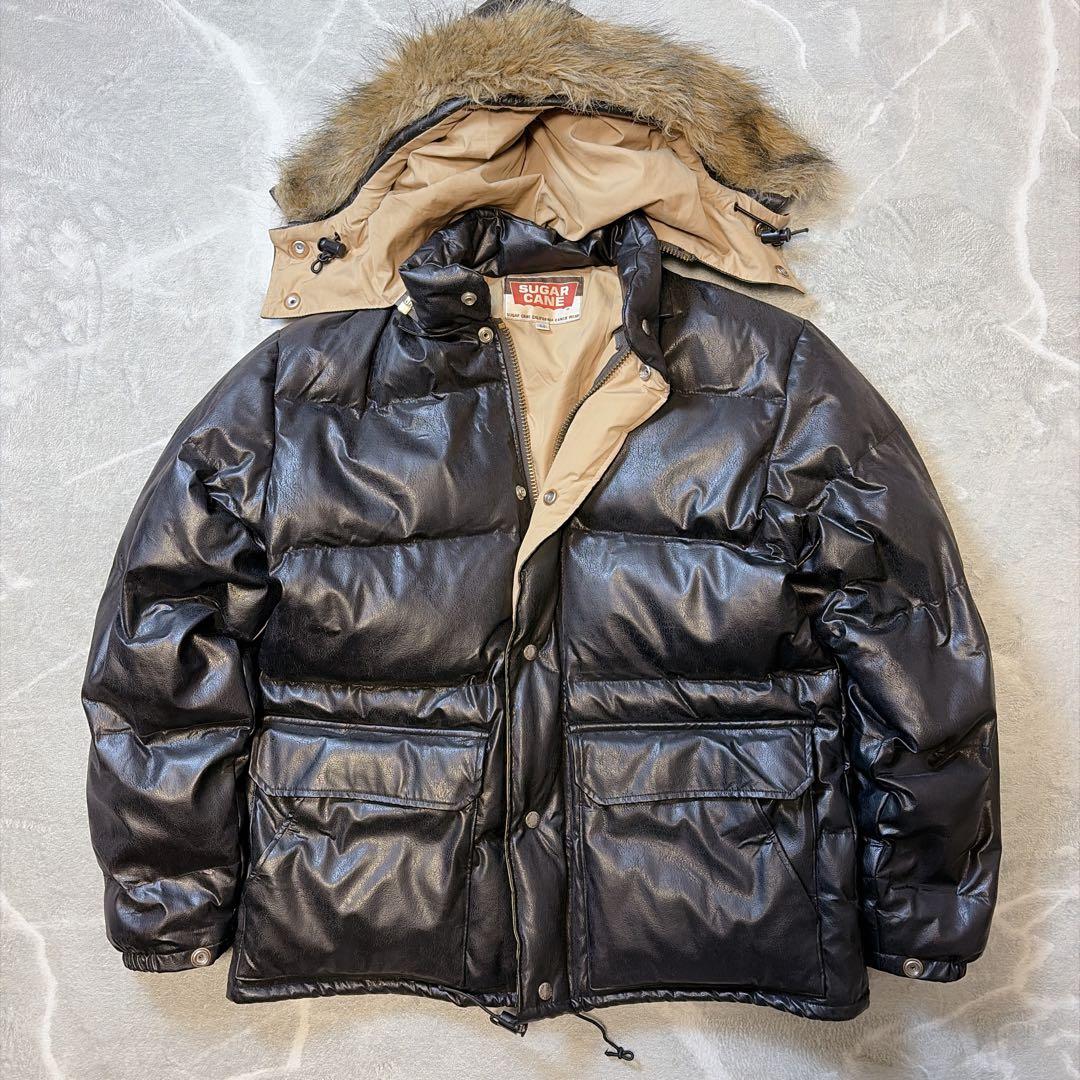 希少】 シュガーケーン フェイクレザー ダウンジャケット ファー