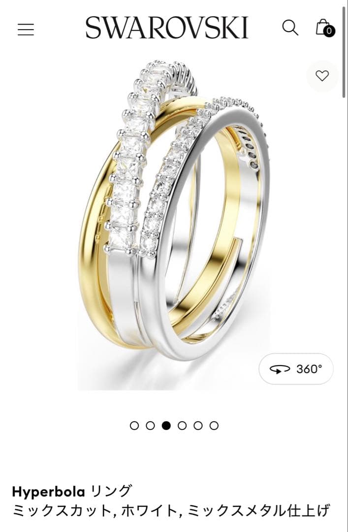 SWAROVSKI Hyperbola リング 52 試着のみ - メルカリ
