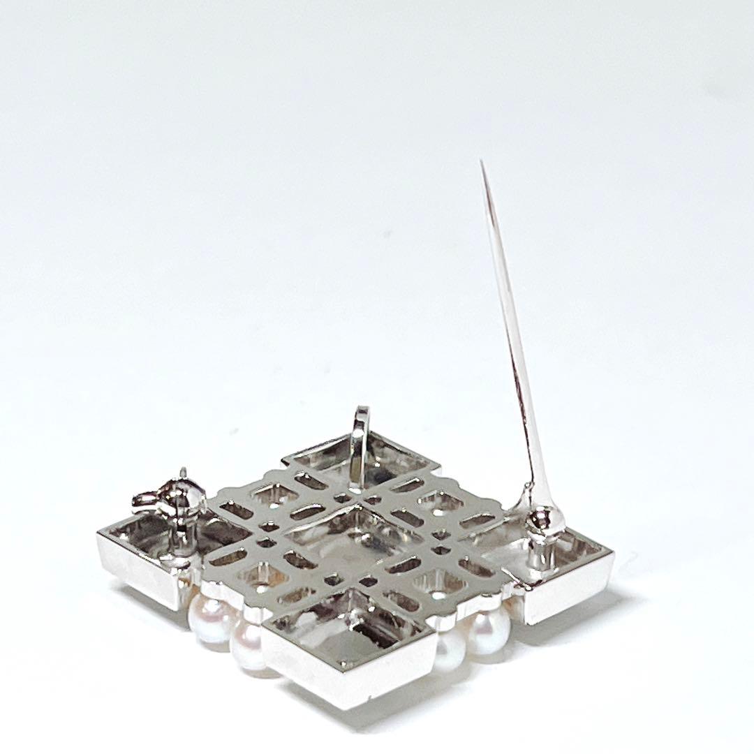 美品✨MIKIMOTOミキモト ベビーパール ブローチ ネックレス スクエア