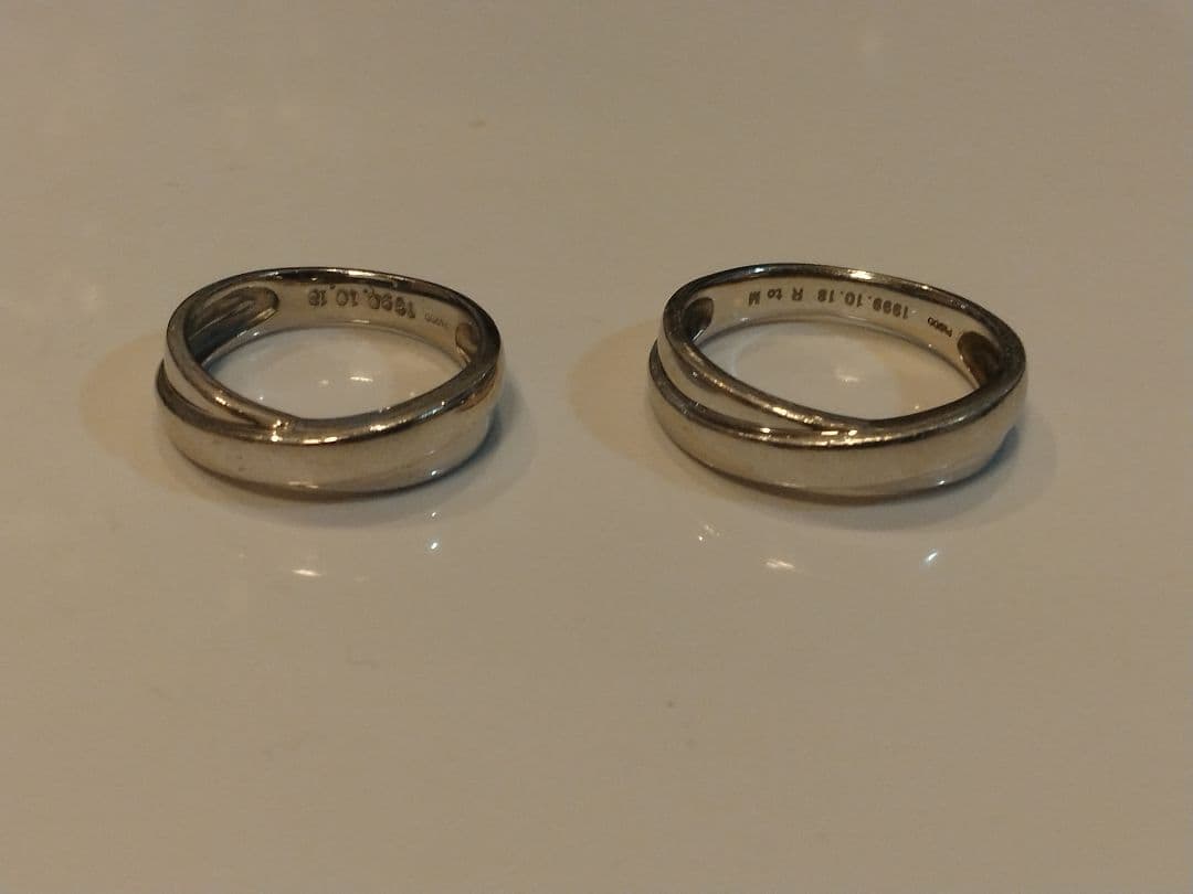 PT900　ペアリングシンプルリング 2個セット 9.0g