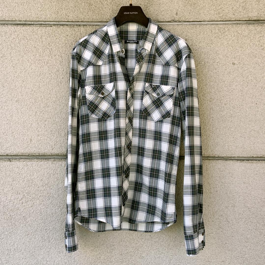 バルマンオム ダメージ加工 ウエスタン シャツ 38 Balmain Homme