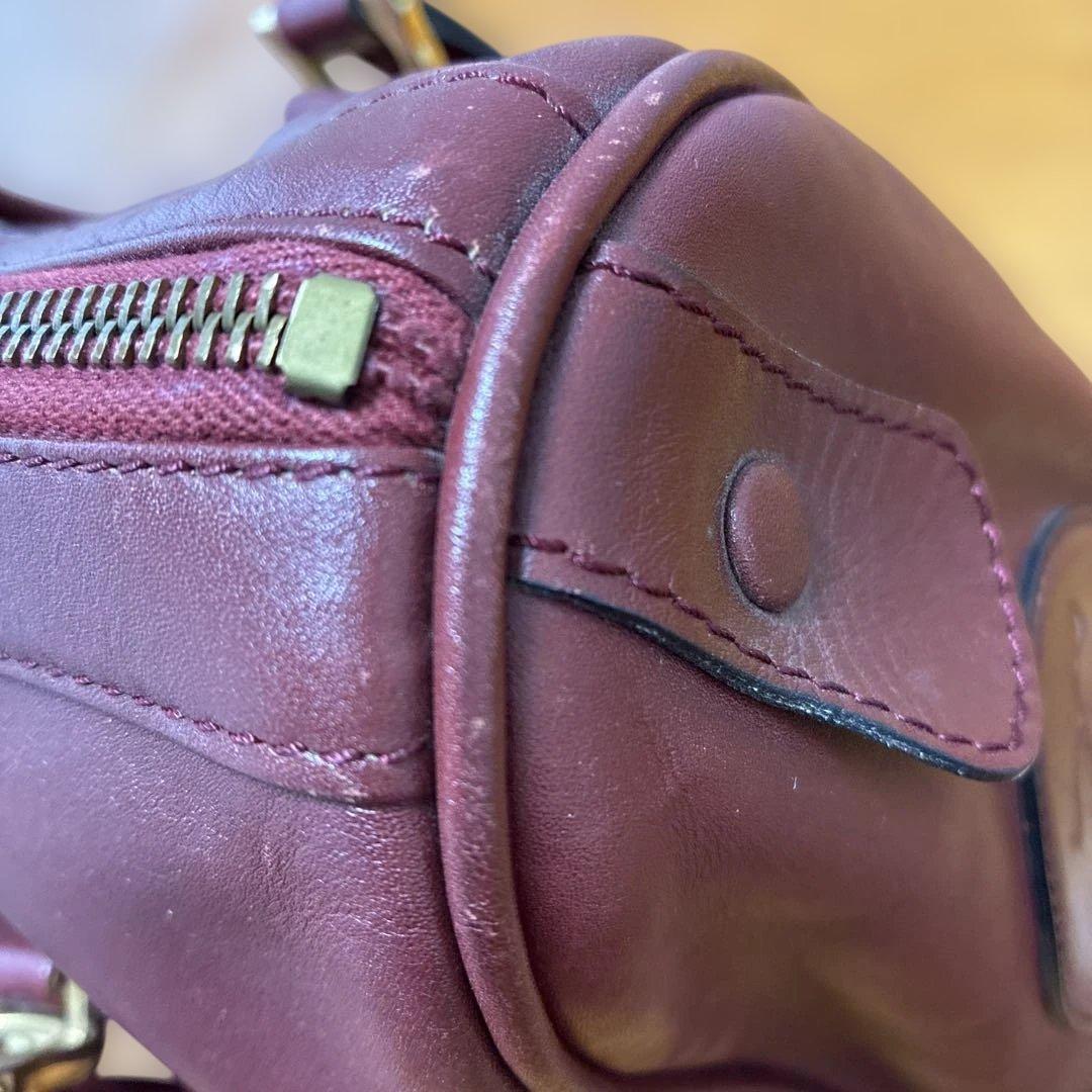 カルテェ バーガンディレザー ボストンバッグ