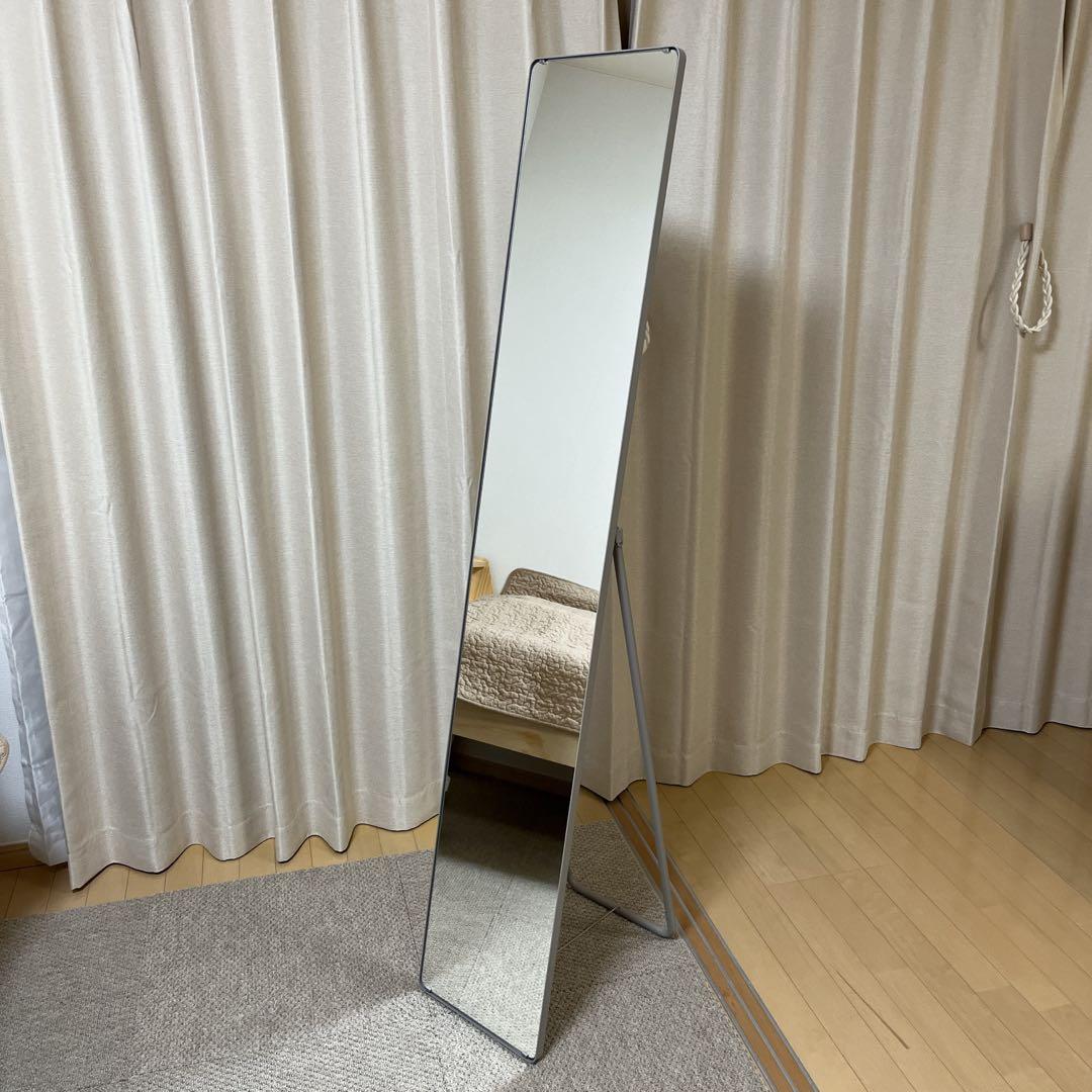 無印良品】スチールパイプスタンドミラー - メルカリ