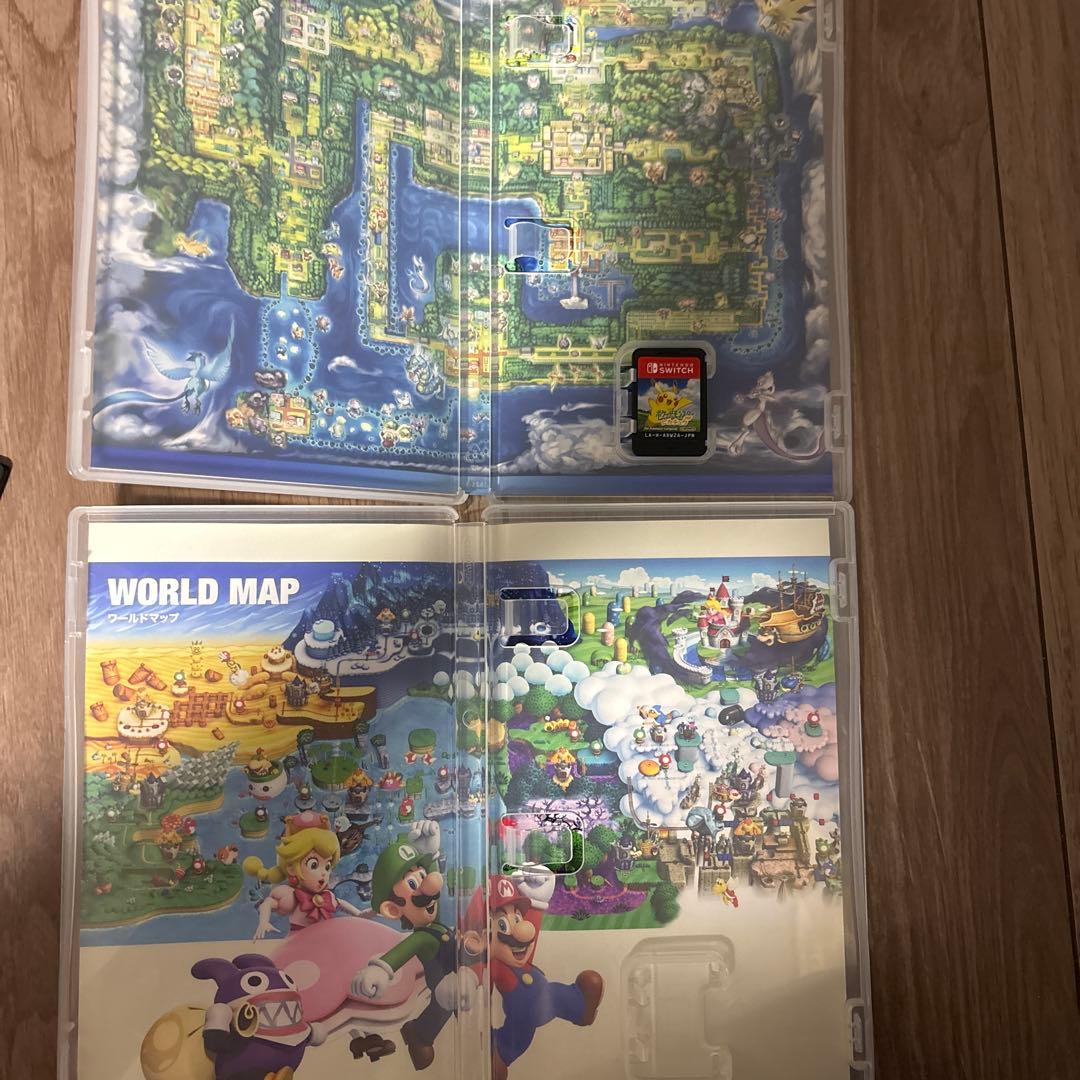 ポケモンレッツゴーピカチュウと マリオのケースの中に画像内の