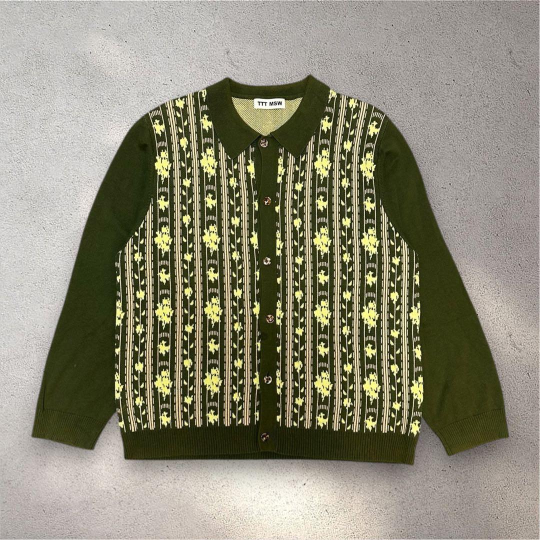 工場 直営 店ファッション - TTT MSW 22SS Flower Jacquard Knit Green